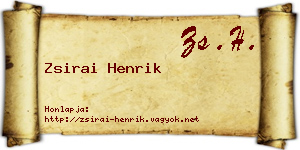 Zsirai Henrik névjegykártya
